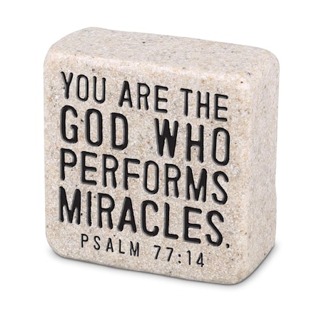 Dicksons 2.25 x 0.5 in. Unisex Block God Who Performs Scripture, White - One Size 40769